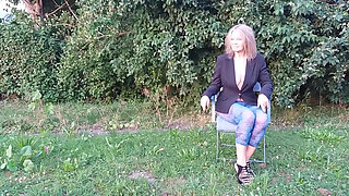 Sexy Mature Woman in Sheer Leggings.