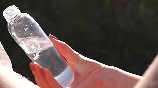 Hot Blondes Oil Each Other at Pool