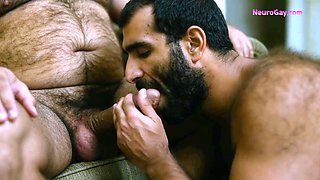 Daddy Bear Gets Worshipped by Hairy Stud