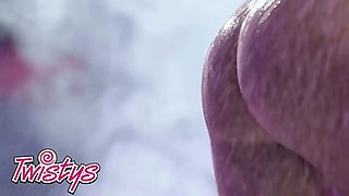 Twistys - gizelle blanco’s beach beauty moves: blue g-string tease, bonfire dance, and sopping solo orgasm