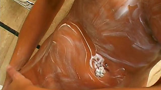 Perfect busty chick masturbation