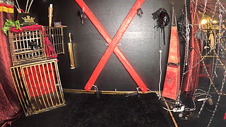 Mistress Saskia tests threshold of her slave.