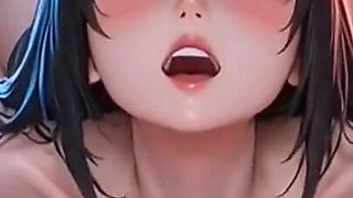 Cute Anime Girls Posing on Bed in Front of You, Ai Animation