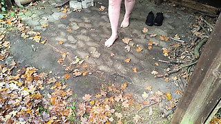 Very Hard Pussy and Tit Slapping the Shed