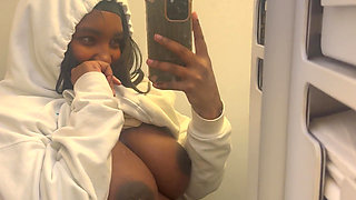 Showing my bare titties and pregnant belly