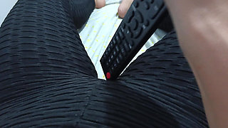 A busty milf arrives home from the gym, very turned on by her instructor, and starts playing with her pussy and tits