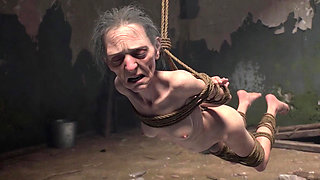 Elderly Granny Tied up - Terrified yet Craving Dick in Her Old Pussy