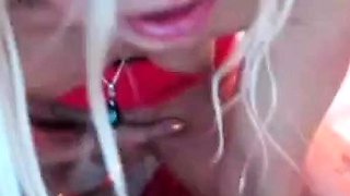 Hot amateur blonde pregnant toying her pussy solo