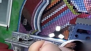 Public flashing in a hotel room - big ass Latina milf