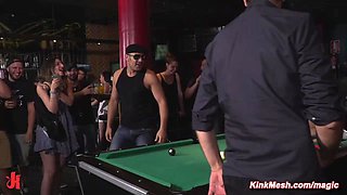 Blond public humiliation and BDSM