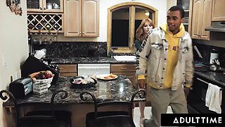 Classy blonde lady ignores her Asian hubby's sex desires and gets punished