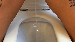 Sexy girl in toilet, pee compilation