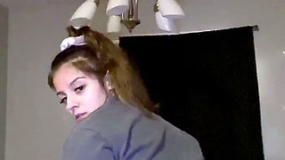 Amateur big ass brunette teen with
