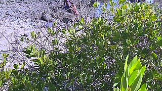 Husband shares anal addicted wife with black stud outdoors