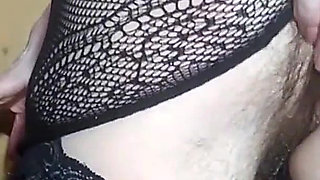 Handjob Hairy Pussy in Fishnet Stockings - Ginnagg