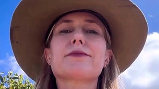 Masturbating MILF outdoors