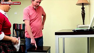 Old Gynecologist Banging his young blonde patient