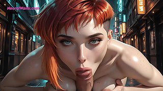 Public AI anime fantasy as the big-titted beauty gets pounded in city alleyway