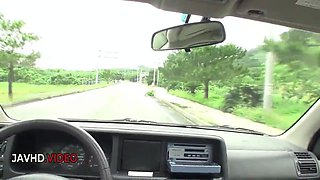 Wild Asian JAV Star Gives Wild Blowjob On Road Trip With JAV Hotness