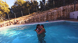 Julia North Meets Her Friend Alice in the Swimming Pool