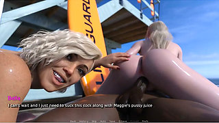 My Hotwife - Gameplay - Roleplay - Wife and Her Friend Shares BBC at Beach