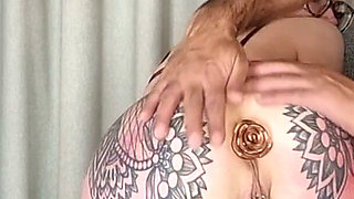 Rosa Is Spanked & Plugged by Older Man - Homemade