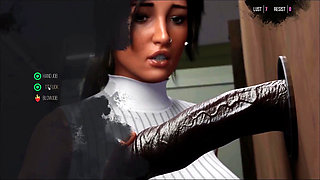 Croft Adventures Hentai Game Parody Ep.6 Brunette Huge BBC Facial!