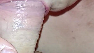 Blowjob From a Korean Housewife Close-up, Cum in Mouth