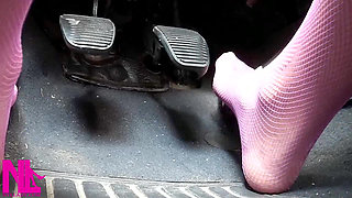 Sensual Pedal Pumping in My Pink Fishnets