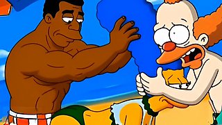 Cartoon hentai, porn parody, marge simpson