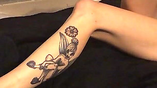 Petite Blonde Gets Tatted Body Oiled up 1 of 3