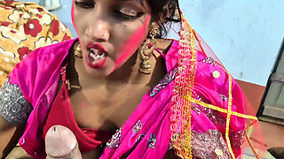 Holi Special, Bangladesi Porn Star Soma Does Blowjob, Doggy and Missionary Style Hard Pussy Fucking