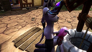 Draenei Futa Fucks Draenei Girl on the Wishing Well - Warcraft Porn Parody
