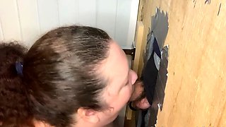 Glory hole blowjob busty amateur blonde fucking