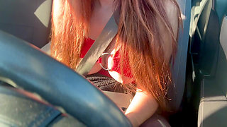 Italian Big Tits MILF Sexy Car Ride Big Tits Flashing Horny Nipples