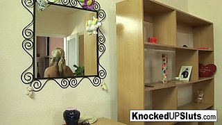 Horny pregnant blonde gets fucked hard