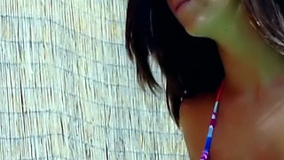 Naked on the Hot Pool Deck - Slim Brunettes Lick and Finger Each Other in the Midday Sun