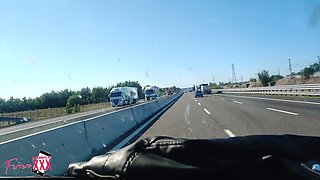 She Gets Horny on a Van Ride to the Airport with Two BBC