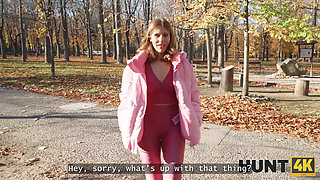 HUNT4K. Beautiful Babe Choose Money and a Hard Dick instead of Her Girlfriend