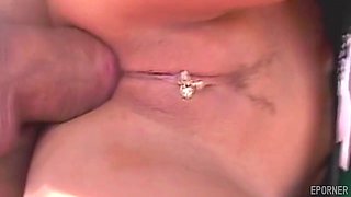 Her Asshole Got Destroyed by the pool - Brunette MILF outdoors takes big dick in ass