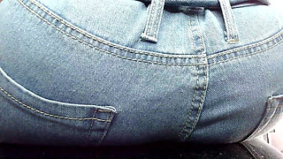Tiny Neighbor Trampled in Denim Jeans and Ass Stifled Ignorant