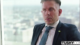 Redhead MILF Takes Control in Intense Double Penetration Threesome