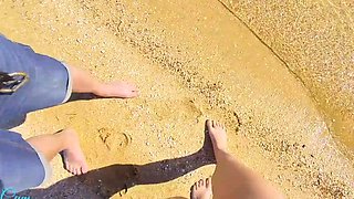 Amateur small breasted gf sucks pov cock