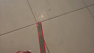 Extreme Long Distance - Powerful Pee Flow From a Full Bladder - Measuring the Distance of Urination