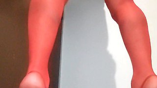 Red Lingerie crossdresser teasing