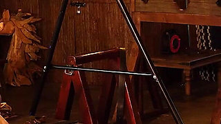 Relentless Lashes Part 2: Vivienne L'amour Torments Slave Milas Ass, Pussy & Feet with Paddle, Flogger & Whip in Extreme Bondage