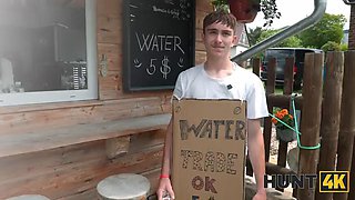 HUNT4K. Little pussy is leaking in the heat... Kiosk sex ft. Denis Marti: Porn