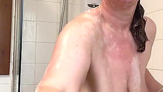 Christmas Shower and Sopping Wet Masturbation in Stockings