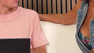 AuntJudysXXX - 78yo Busty Mature GILF Desiree Eden Fucks the Computer Repair Guy