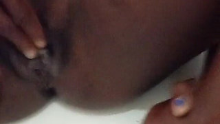 Hot Black Girl Pussy Masturbation on Filthy Toilet